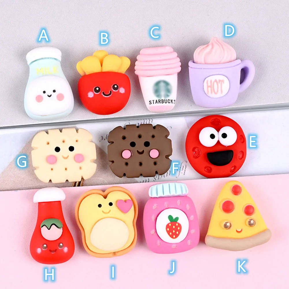 

Подвески Flatback из смолы для изготовления ювелирных изделий, 20 шт. молока, бисквит печенье, DIY аксессуары с плоским основанием