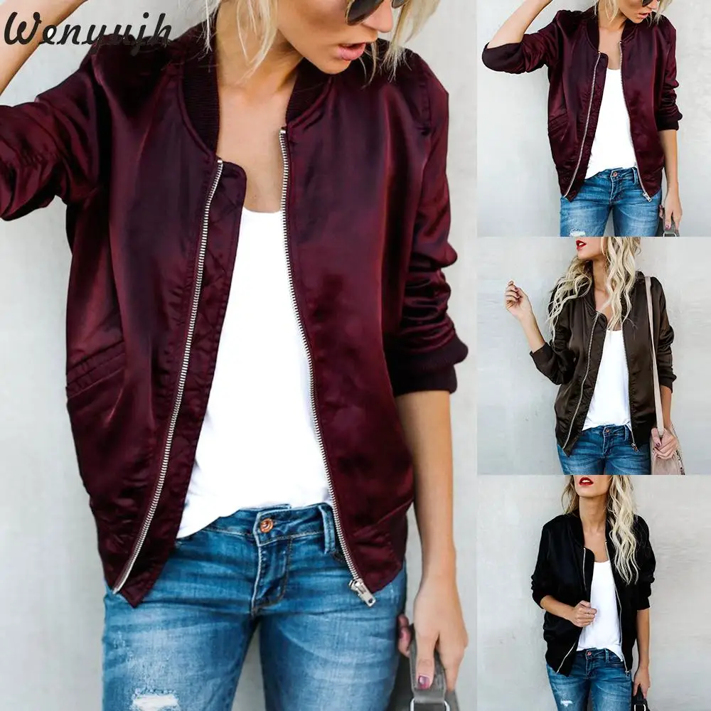 

Wenyujh 2019 Fashion Windbreaker Jacket Women Summer Coats Long Sleeve Basic Jackets Bomber Thin Women's Jackets Outwear Tops