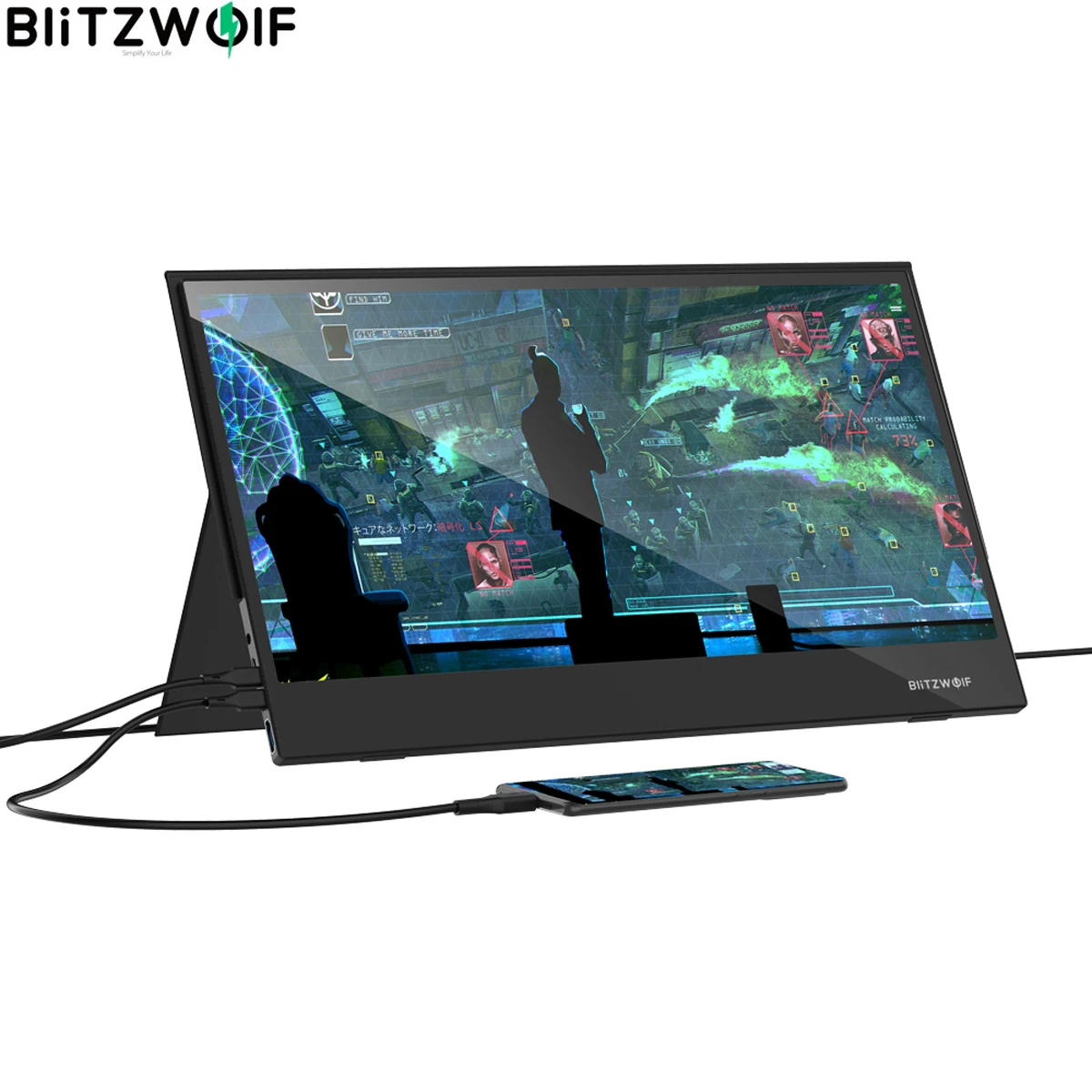 Blitzwolf Bw Pcm6 Hd液晶モニター17 3インチタッチusbタイプc Hdmi用互換ノートパソコンの電話xbox Ps4 スイッチゲーミングキーボードモニター Lcd Monitors Aliexpress