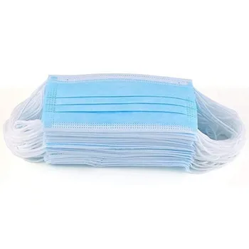 

50pc Blue Disposable Mask For Face Earloop Masks Nonwoven Fabric Breathable Dustproof Mouth Masker 3 Ply Filter Mask In Stock