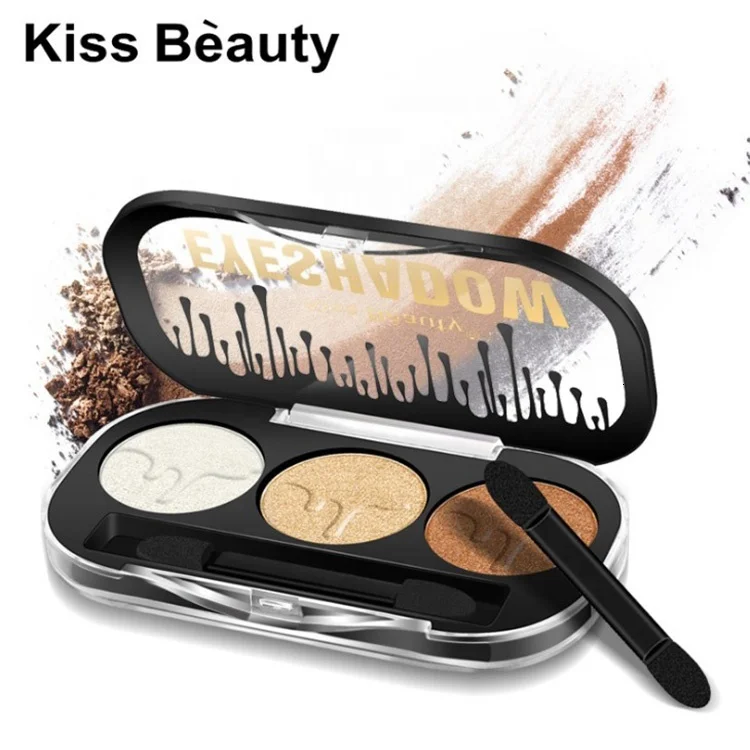 

Kiss Beauty New Arrival Charming Eyeshadow 3 Color Eye shadow Palette Make up Palette Shimmer Pigmented EyeShadow Fashion Color