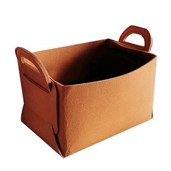 

Felt Basket Laundry Storage Clothes Toys Organise Holder Container Modern Simple Room Decoration Book Box,1Pcs