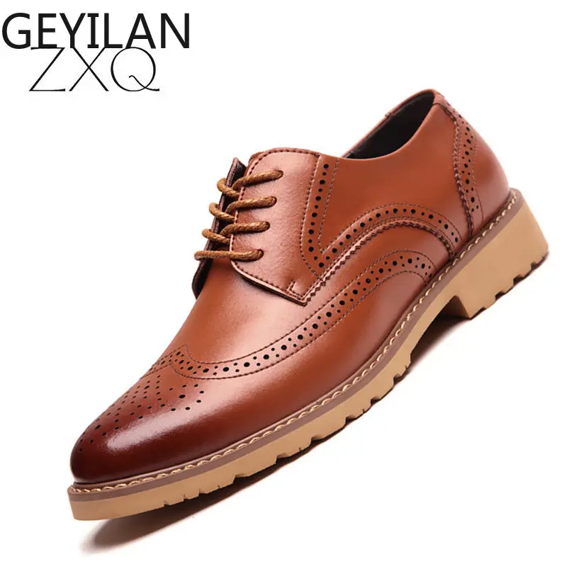 

New Arrival Italian Men Brogue Shoes Cow Leather Men Formal Dress Oxfords British Men Leather Shoes Dropshipping