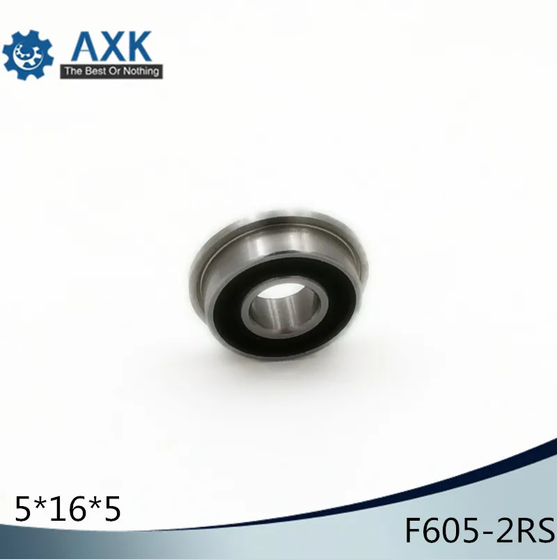 F605-2RS Bearing 5x16x5mm ( 10 PCS ) ABEC-1 Miniature Flanged F605RS Ball Bearings F605 RS