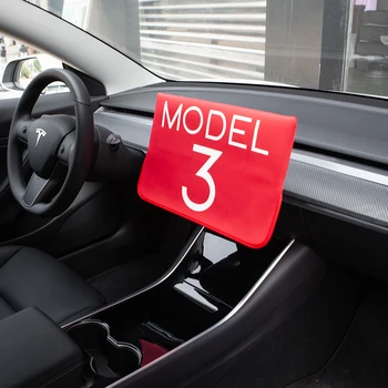 

For Tesla Model 3 2017-2020 Display Cover Sleeve Slip On Sunshade Screen Protector Red with Letter