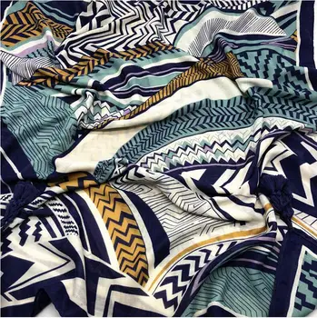 

Fashion Autumn Winter Warm Geometric Shawl Scarf Original Design Blue Wave Border Print Scarf 90*180cm Dropshipping 2019