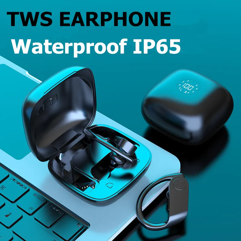 

True Wireless Earbuds Over-Ear Hooks Bluetooth Stereo Wireless Earphones sport Touch Control IPX5 Waterproof
