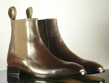 

High Quality Fashion Men Pu Leather Slip-on Boot Male Casual Classic Trendy Vinage Low Heel Chelsea Boot Zapatos De Hombre TV511