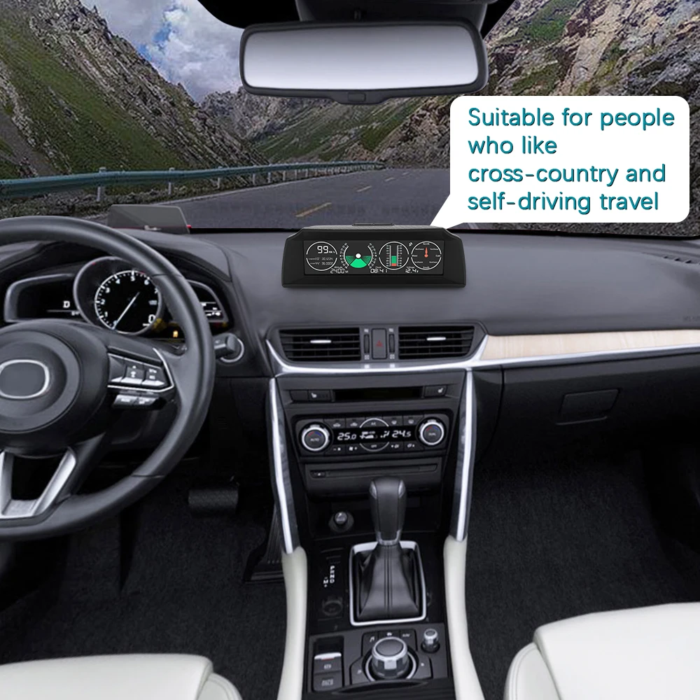 GO 2 GPS эскорт измеритель скорости наклона Инклинометр автомобильный HUD Дисплей OBD2