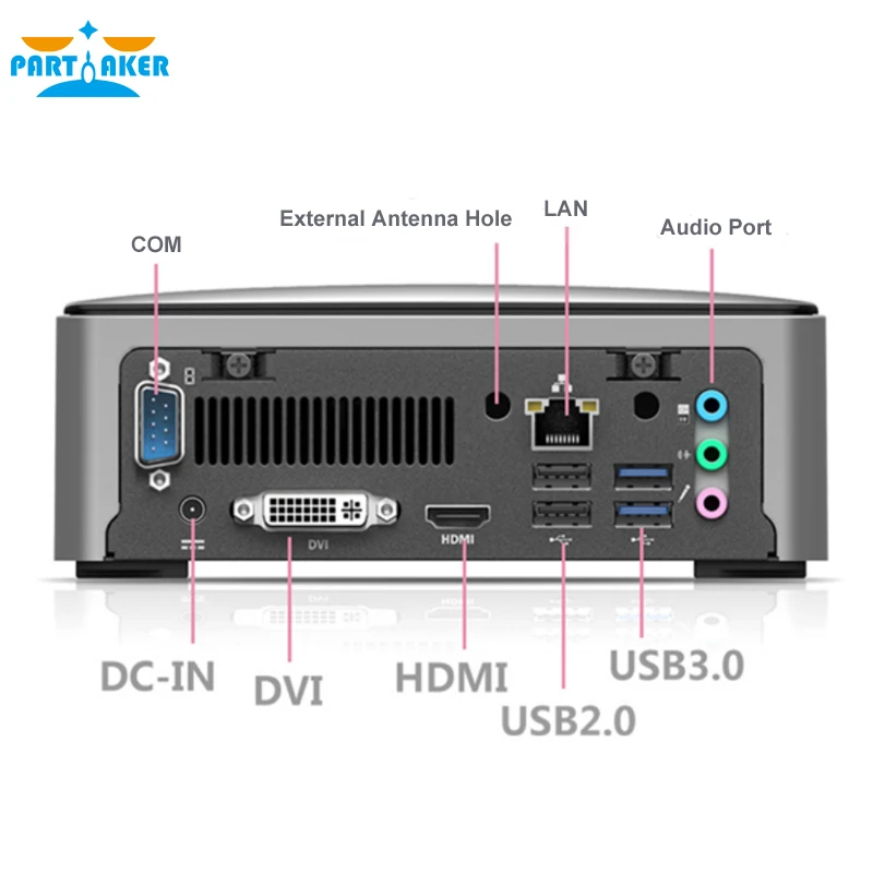 Intel Core i5 4200M 4300M Partaker B10 Mini PC windows 10 HDMI DVI dual display port 2