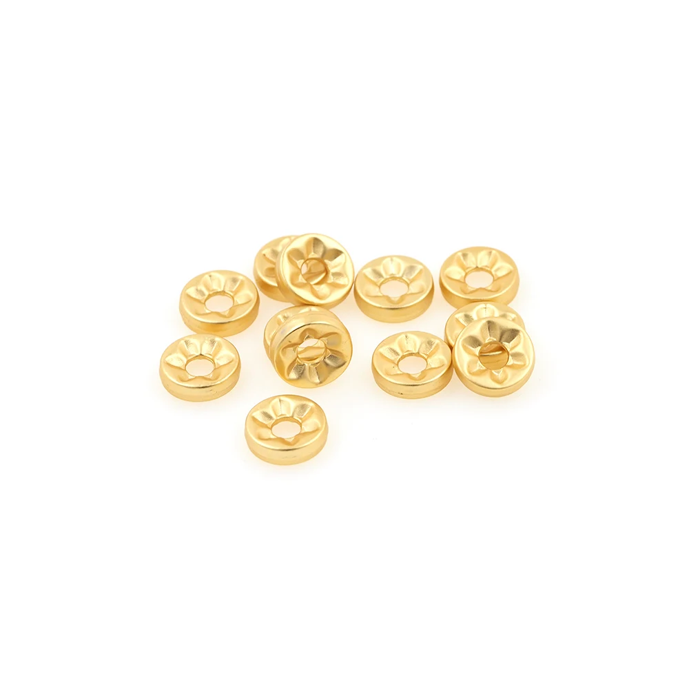 

10 шт. плоские круглые бусины-разделители изысканный браслет ожерелье изготовление морозное колесо большое отверстие Подушка бисер аксессуары