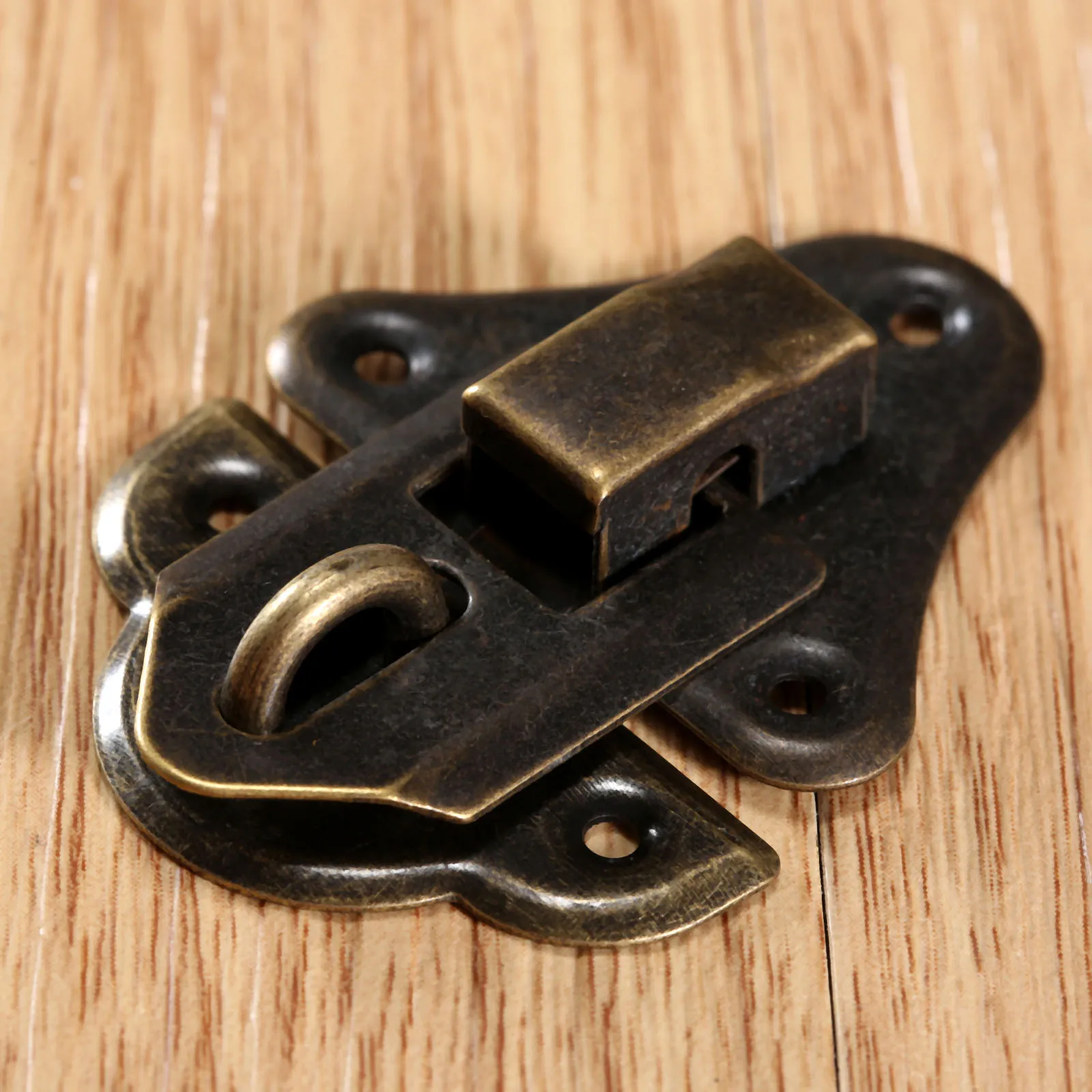DRELD Antique Brass Jewelry Chest Box Gift Box Suitcase Case Buckles Toggle Hasp Latch Catch Clasp Furniture Hardware 48x35mm