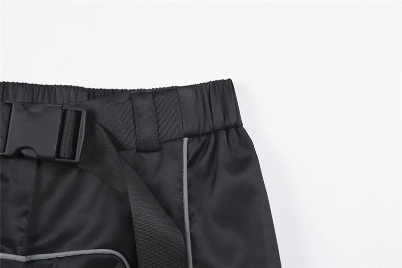 Женские длинные штаны модные Светоотражающие леггинсы для тренировок Светоотражающие строчки Повседневный передник свободные дышащие джоггеры