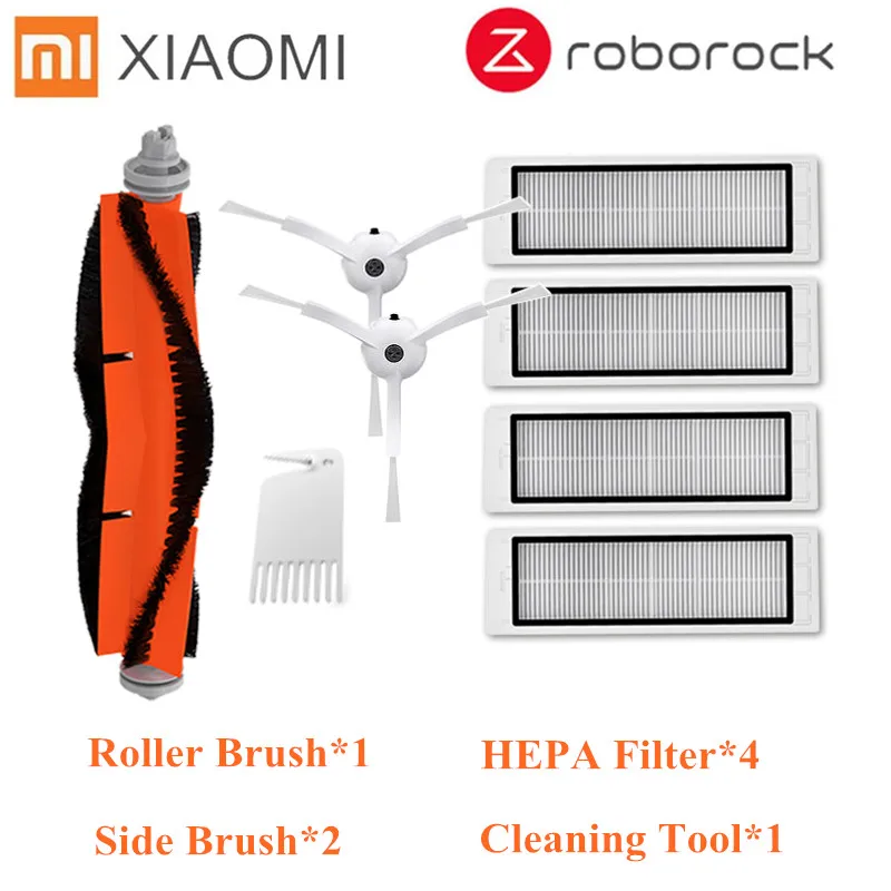 Подходит для Xiaomi робот пылесос roborock запасные части наборы боковые щетки HEPA фильтр роликовая щетка замена - Цвет: 8pcs lot