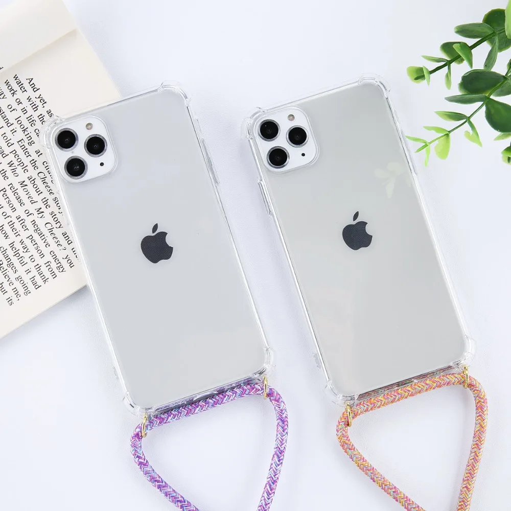 Разноцветный чехол для переноски с ремешком для iPhone 7, 6 S, 8 plus, чехол для телефона с ремешком через плечо, длинная цепочка для iPhone 6, 6 S, 7 plus, чехол с шнуром