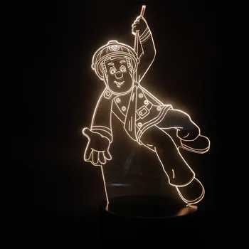 

2019 Hot Selling 3D Lamp Peoples Hero Fireman Sam Battery Powered Dropshipping bright base for indoor decor led night light lamp