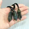 Natural Double Terminated Pointed Crystal Column Labradorite Moonstone Pendant Gemstone Reiki Healing Crystals Amulet Necklace 4
