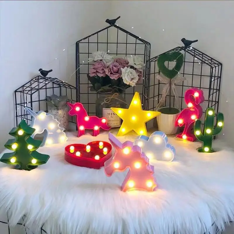 

YAYU Cartoon Table Lamp 3D Crown /unicorn head/Cactus/unicorn/Modeling Night Light LED Table Lamp Home Decoration Office Gifts