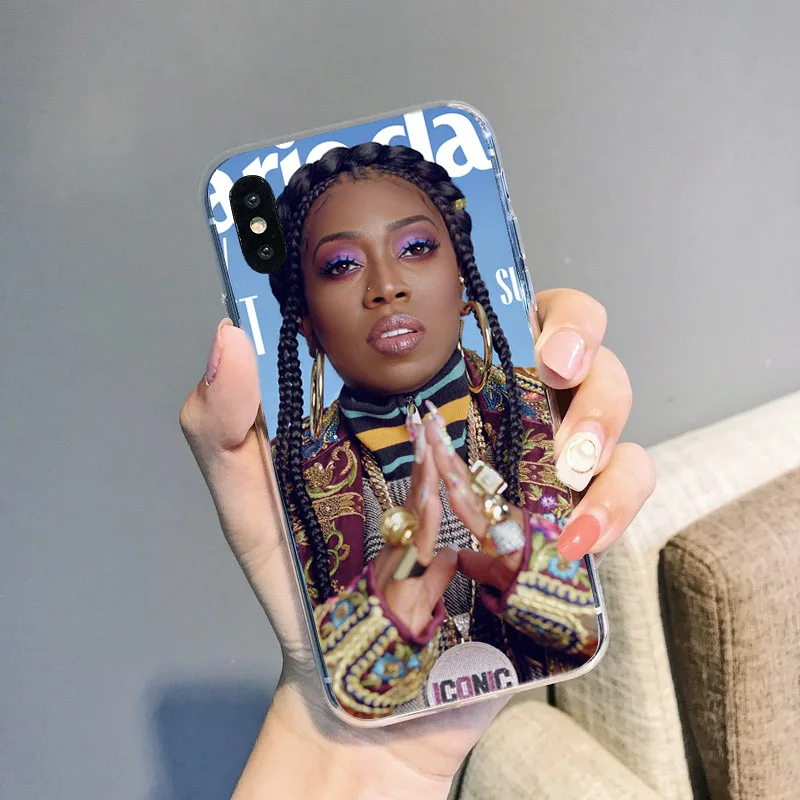 

IMIDO singer Missy Elliott Soft phone case 7 8 X XR For iphone 11 pro xs max 6s 6 plus cover SE 5 10 5s TPU Funda shell Coque