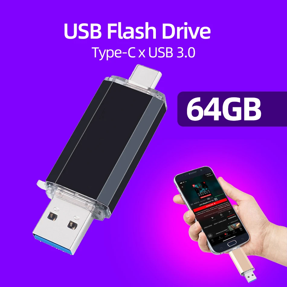 OTG 2 в 1 USB флеш накопитель type c 64 ГБ usb флэш для телефона|USB флэш-накопители| |