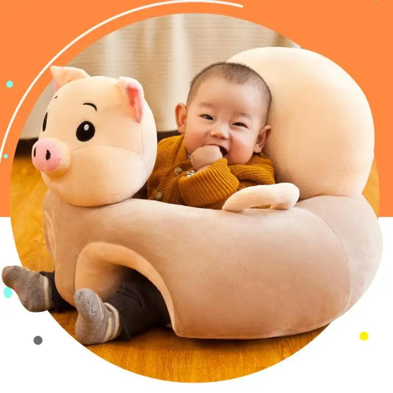 

Crystal Velvet Soft Baby Seat Cartoon Frog Pig Elephant Chicken Toddler Anti-fall Support Washable Learning Sofa Nest