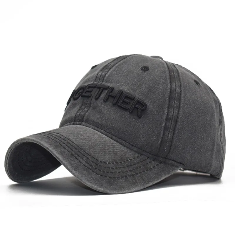 

Summer New Cotton Stitching Retro Washed Baseball Hat 3D Three-dimensional Embroidered Adjustable Sunshade Hat