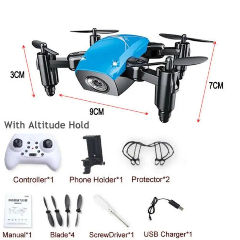 Мини Дрон с камерой Дрон HD складной WiFi режим высоты Квадрокоптер Дрон VS RC держать селфи Карманный FPV Micro головные уборы P2Y8