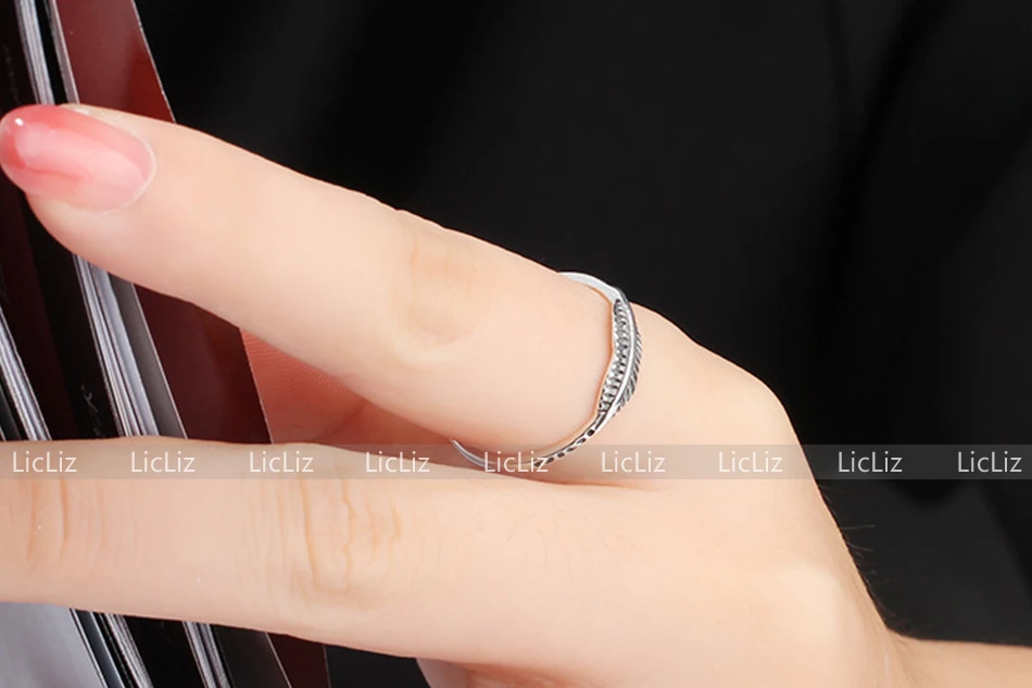 LicLiz простые 925 пробы серебряные кольца V формы для женщин Сердце Звезда лист плетеный браслет серебряные ювелирные изделия Joyas de Plata LR0470