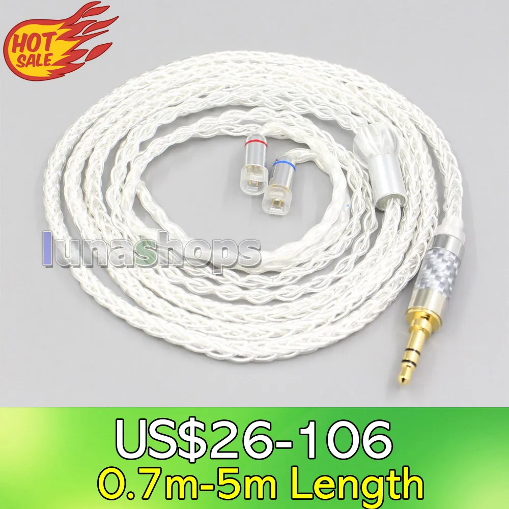 

LN006551 4.4mm 2.5mm 8 Core Silver Plated OCC Earphone Cable For Sennheiser IE8 IE8i IE80 IE80s Metal Pin