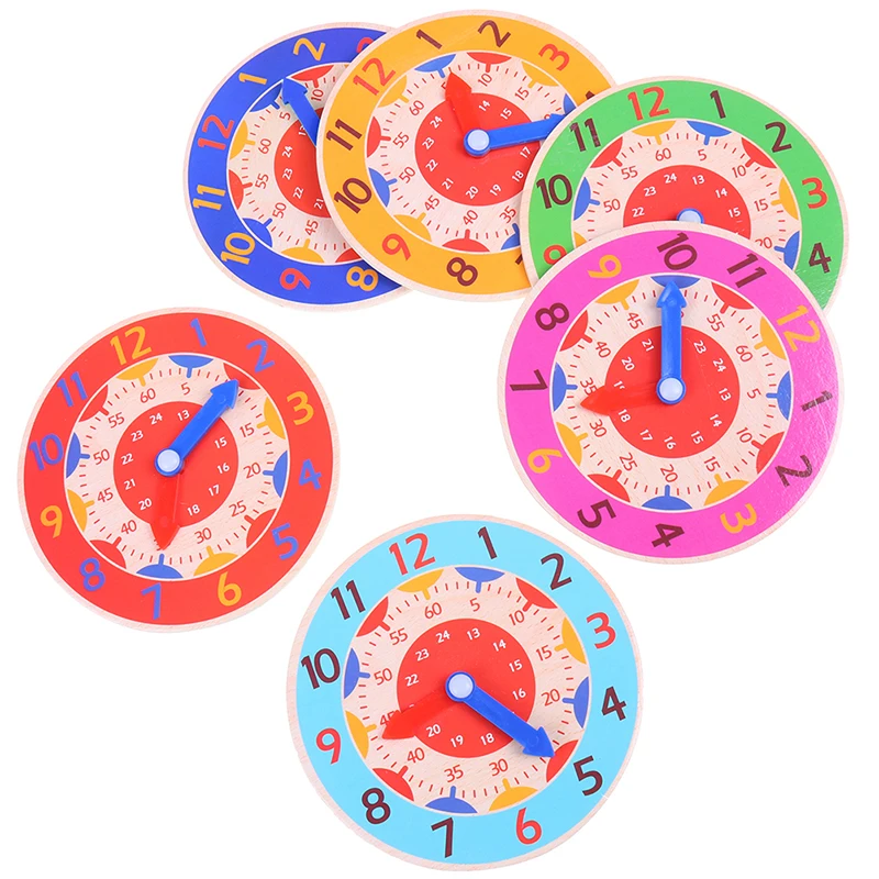 Juguetes de reloj de madera Montessori para niños, Hora Minuto, hora, hora cognitiva, juguetes para niños, Ayuda de enseñanza de preescolar temprano