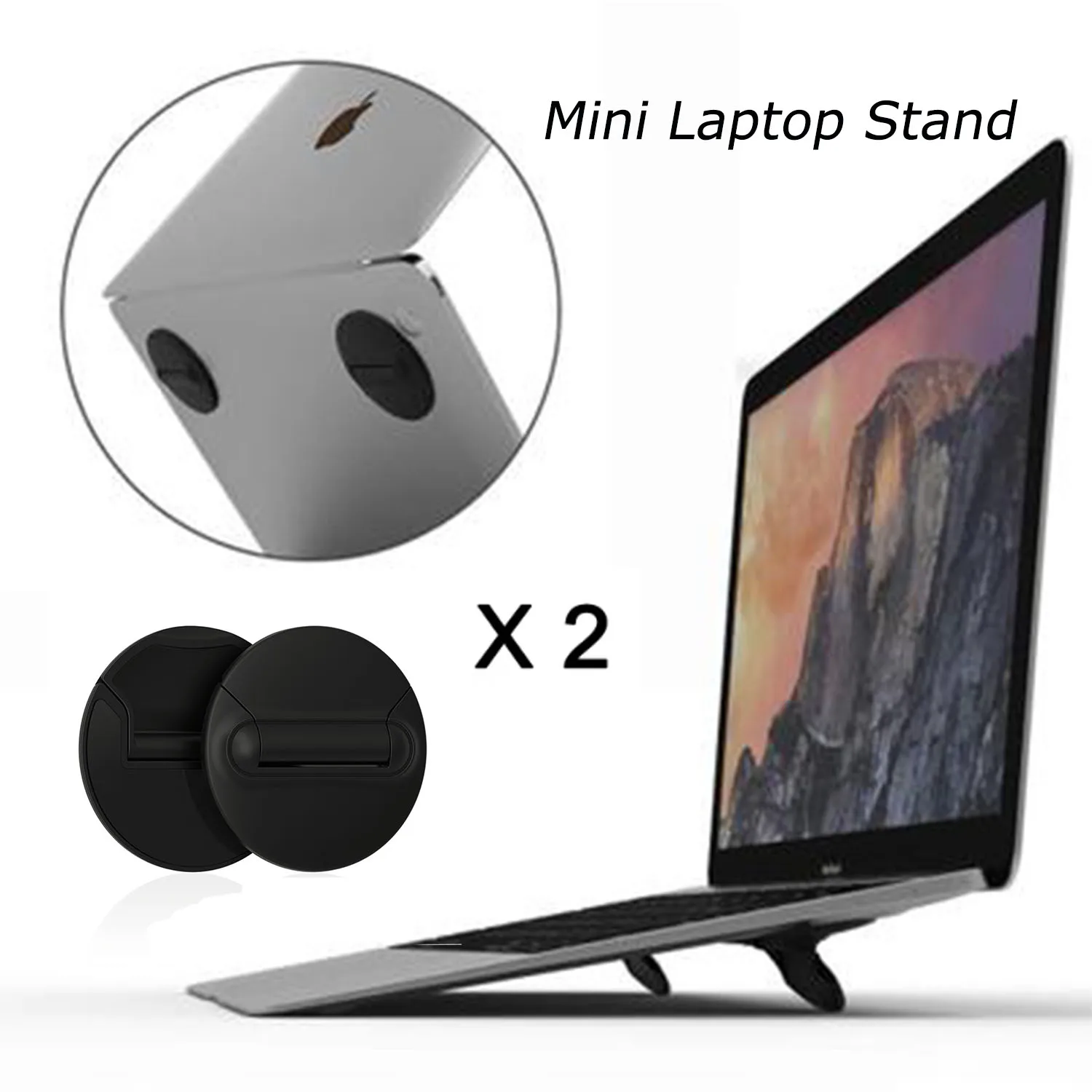 

Besegad 2pcs Mini Portable Invisible Folding Laptop Holder Bracket Riser for Apple MacBook Pro 10-17inch Notebook Cooler Stand