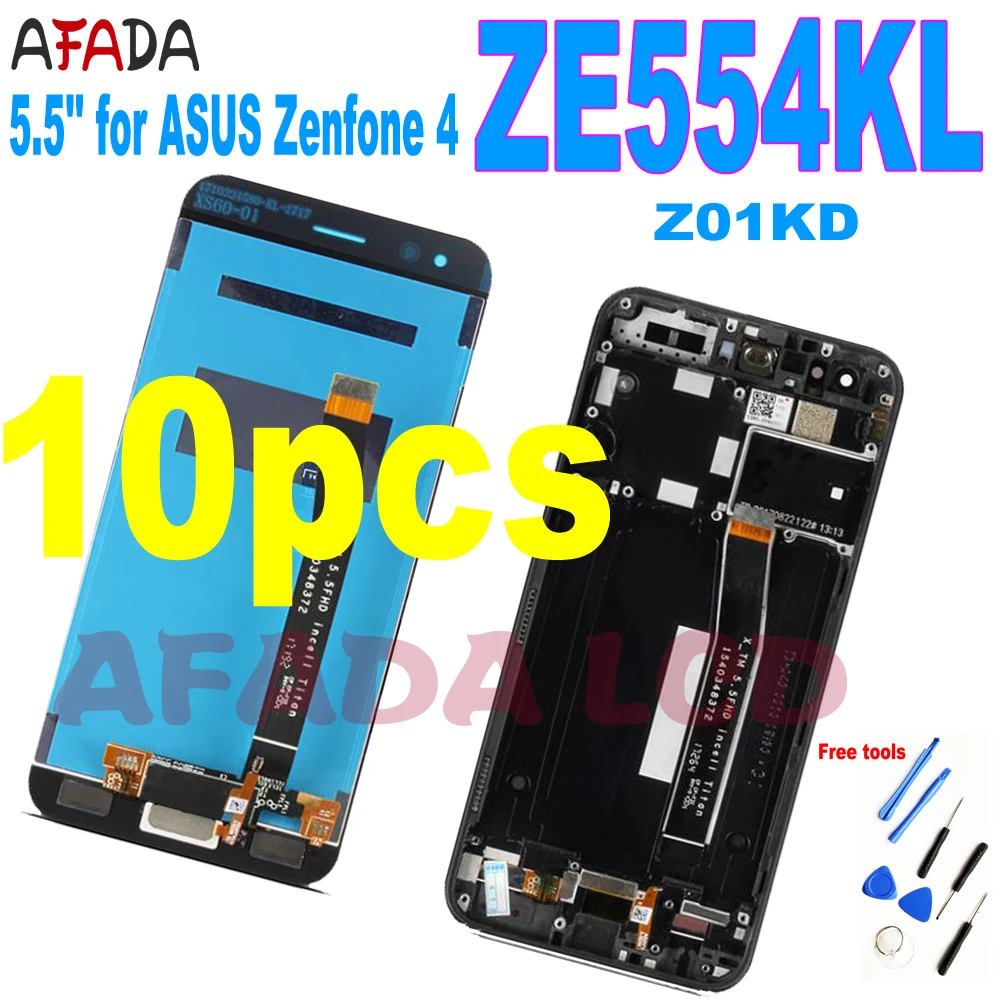 

10 PCS 5.5'' LCD for ASUS Zenfone 4 ZE554KL Z01KD LCD Display Touch Screen Digitizer Assembly Parts with Frame+ Home Button