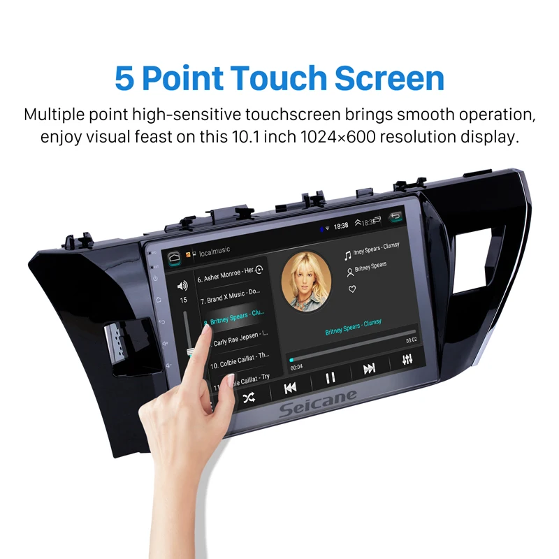 Top Seicane 10.1 Inch GPS Navi Stereo For 2013 2014 2015 Toyota Corolla Android 8.1 2Din Car Radio Multimedia Player Head Unit Wifi 2