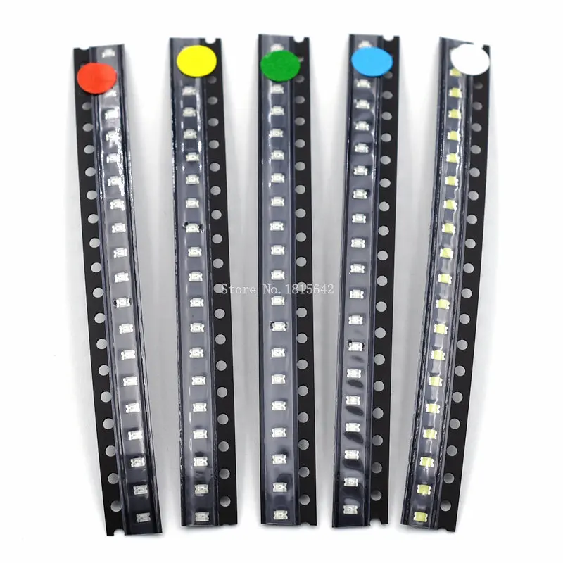 5 цветов 100 шт./лот 0805 SMD светодиодный комплект белый красный желтый зеленый синий светильник набор диодов