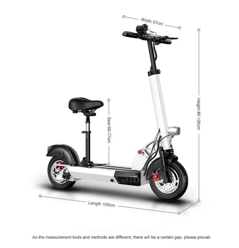 Daibot Folding Electric Bike 48V Two Wheel Electric Scooters 10 inch Motor 500W Portable With Seat Electric Scooters Adults      (30)