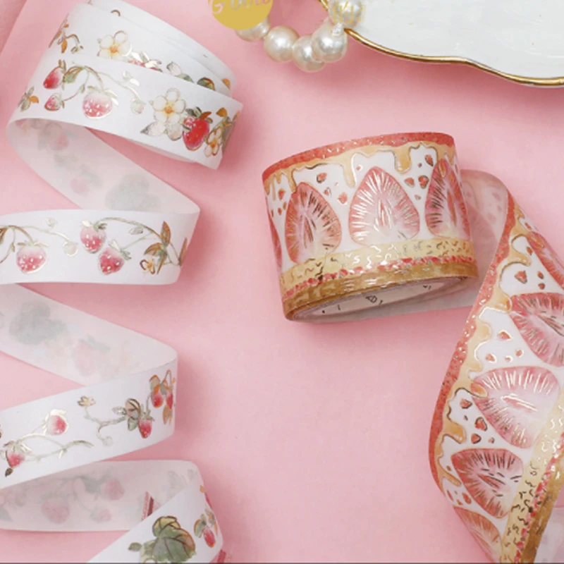 

5 шт. * 5 м бронзового цвета ленты клубника лента ручной дневник для счетов декоративные Бумага вручную учетной записи Стикеры альбом для скрапбукинга "сделай сам" Бумага изоляционная Бумага