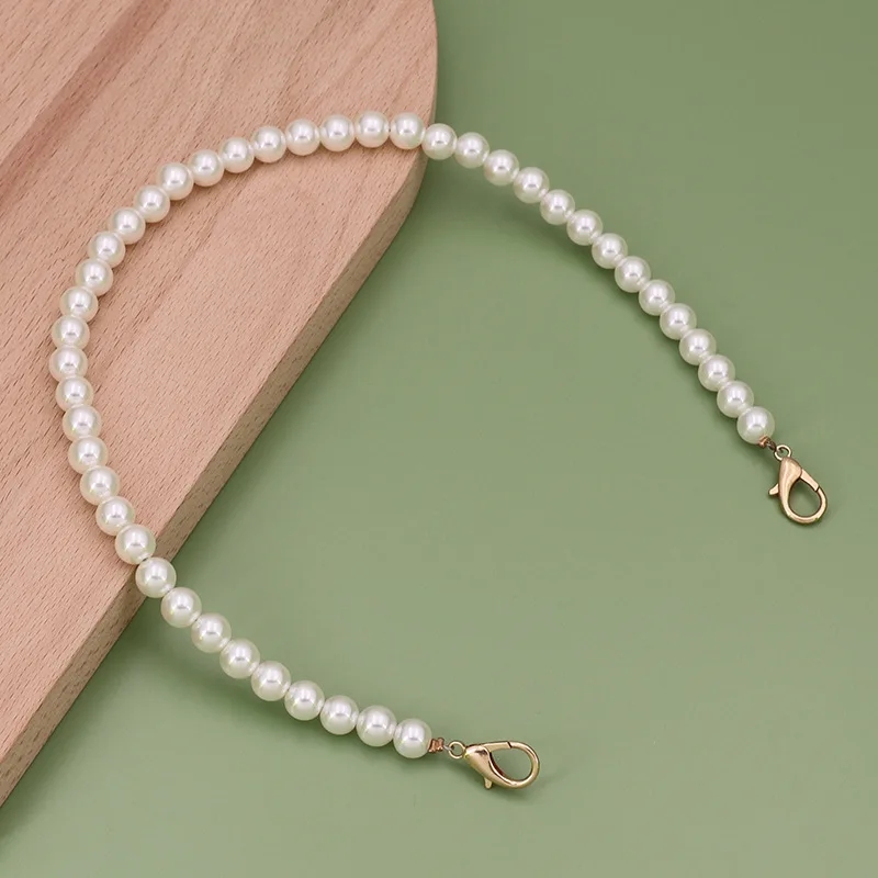 

Pearl Bags Strap Handbag Handles Detachable Replacement Long Chain for Women Shoulder Bag Straps Pearl Bag Chain Accessories
