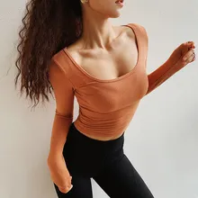 Тренировочные утягивающие топы с длинными рукавами для женщин, бесшовная футболка для спортзала, йоги, спортивный укороченный топ, Спортивная футболка для женщин, футболка для фитнеса, спортивная одежда