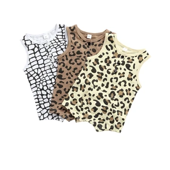 

0-12M New Arrival Summer New Cute Baby Girl Kids Leopard Jumpsuit Bodysuit Playsuit Summer Clothes Outfits