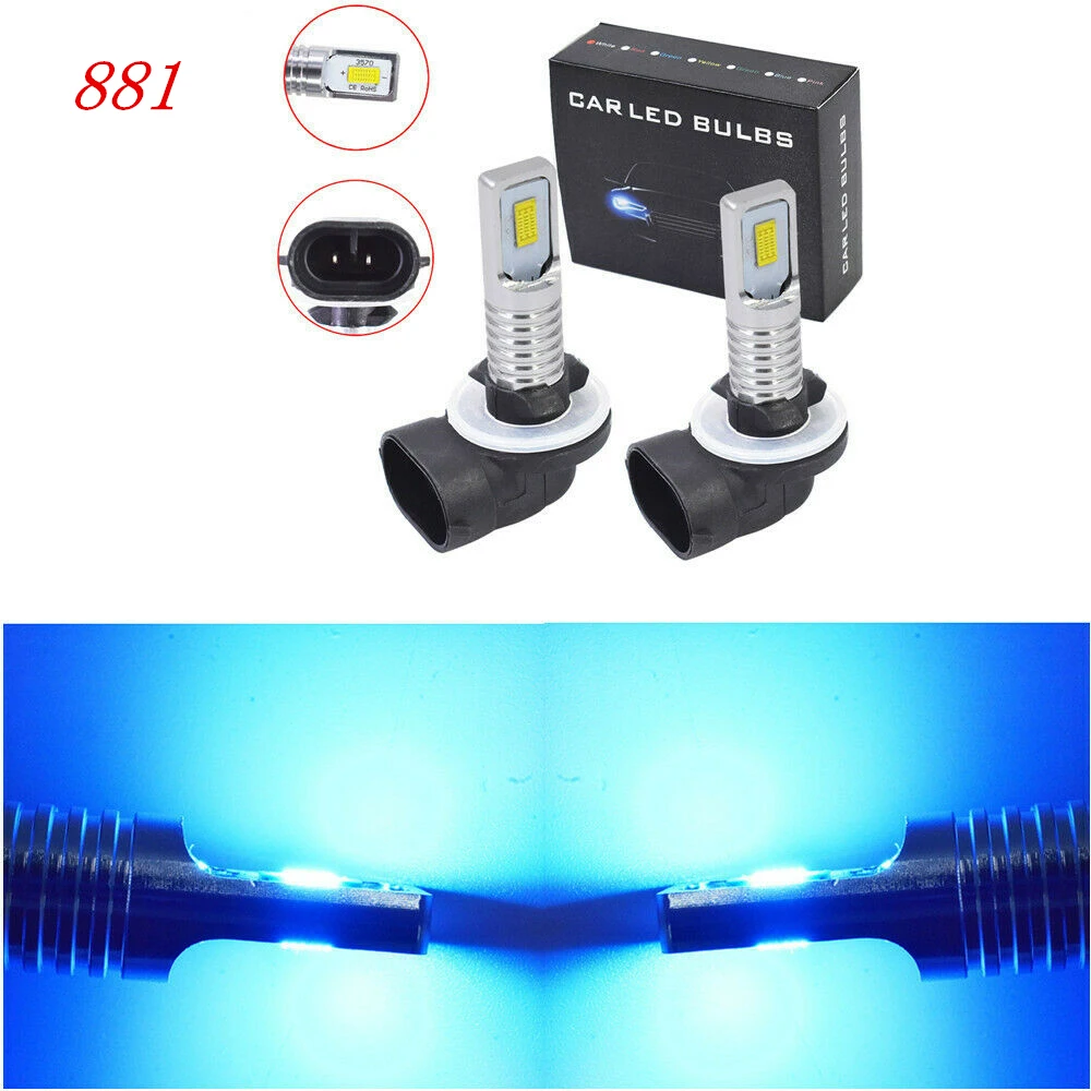 1Pair Hot Sale 881 886 889 894 898 LED Fog Light Bulbs Kit Bright 35W 4000LM 8000K Ice Blue