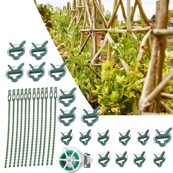 

31PCS/Set Plant Clips Trellis Flower Vegetable Plant Binding and Clip Set Plant Binder Binding Wire Plant Clips Gardening