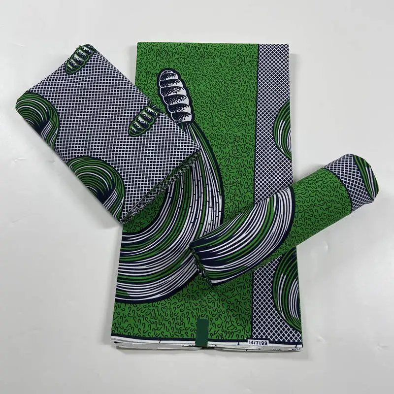

2022 New Arrival High Quality Batik African Wax Fabric Ankara Wax Cotton Print Sewing Material 6 Yards/lot.18