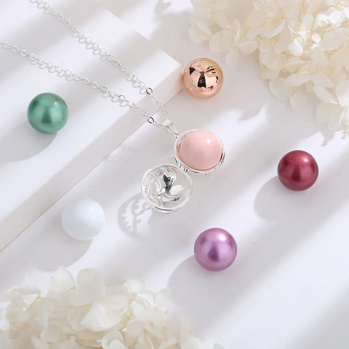 Eudora New 18mm Harmony Ball Humming Bird Pendant Necklace Pregnant Bola Angel Caller Long Chain Personality Jewelry for Women 4