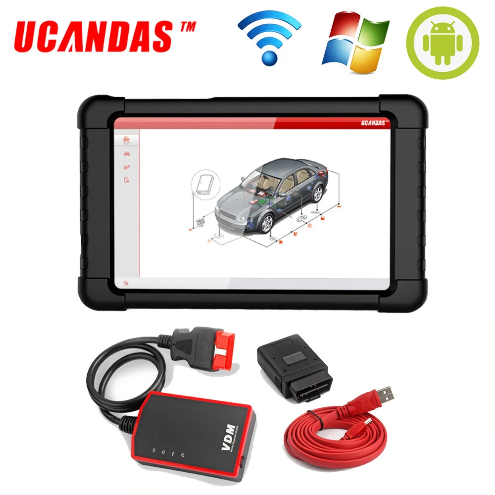 

UCANDAS VDM 4.5V OBD 2 Automotive Scanner Wifi Professional Auto Full System Multi-Languages OBD2 OBD II Car Diagnostics Tools
