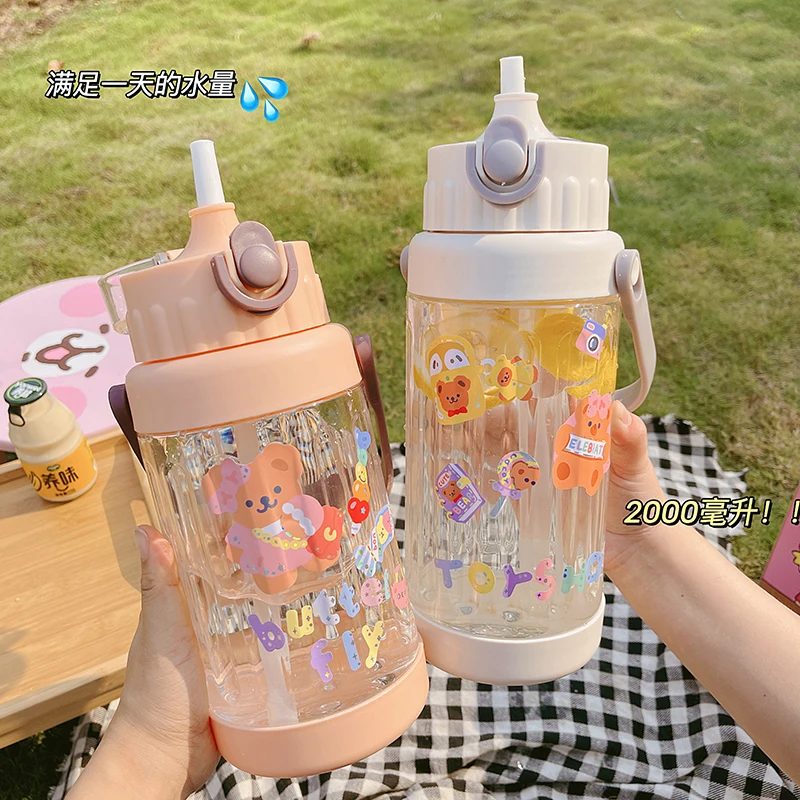 Kids Water Bottle With Straw Kids Travel Cup Space Water -  Hong Kong