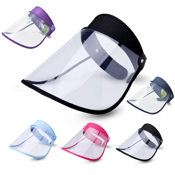

Full Face Cover Sun Hat Spitting proof Droplet Protection Clear Flip Up Visor Oil Fume Protection Work Guards Outdoor hats