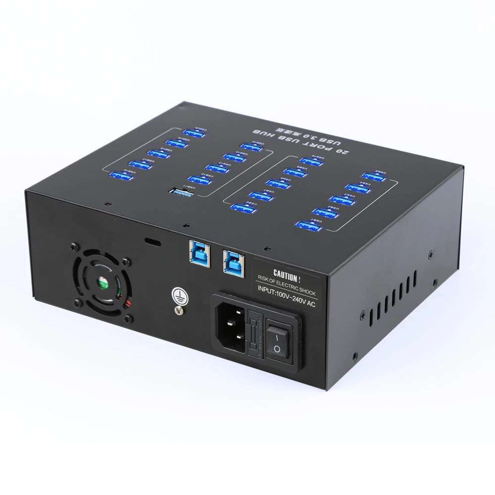 Sipolar a-213P промышленный концентратор USB 3,0 с 20 портами и функцией зарядки с адаптером питания 100 В-240 В для ЕС, США, Великобритании, Австралии