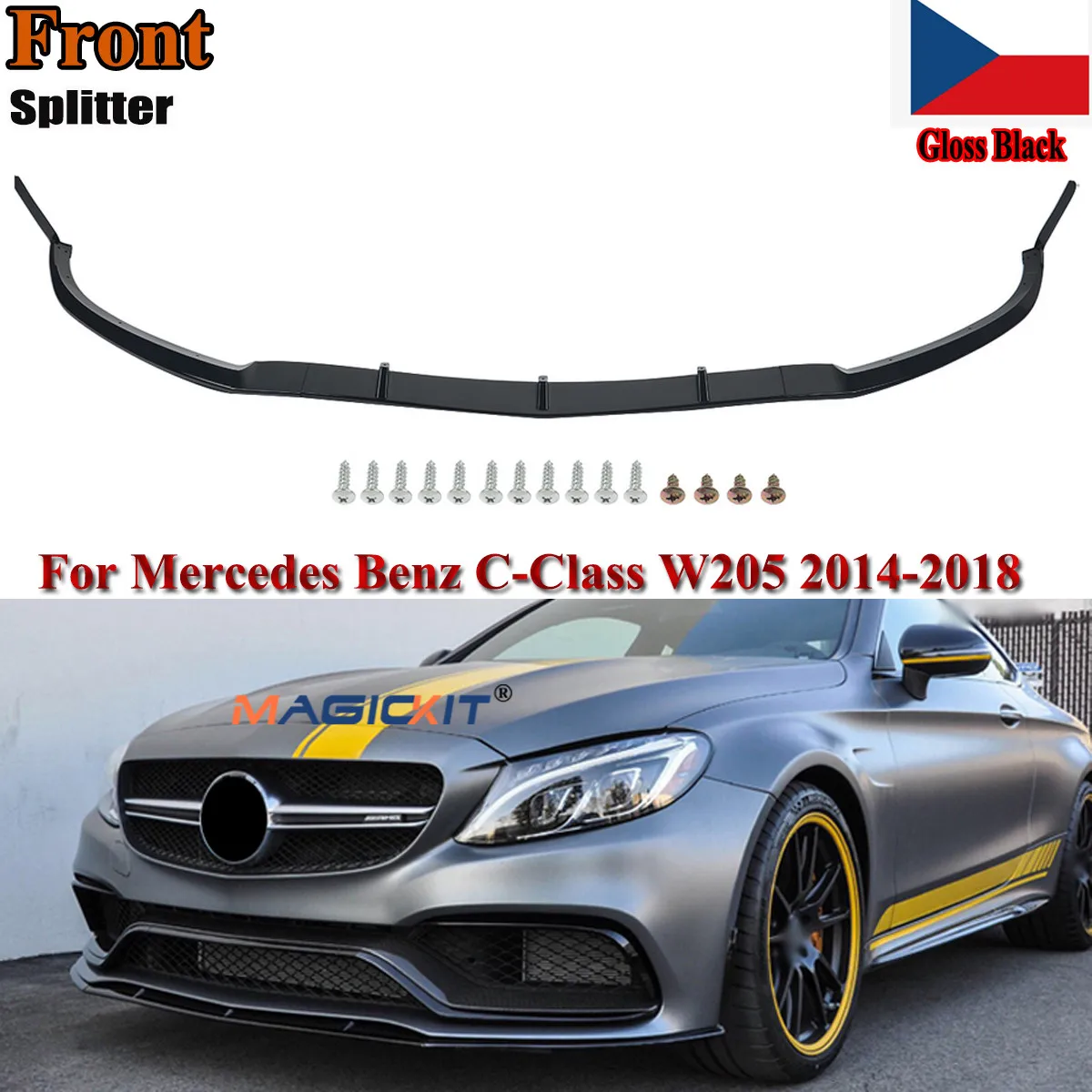 MagicKit Front Bumper Splitter Lip For Mercedes-Benz A205 W205 C205 AMG/SPORT LINE BUMPER | Автомобили и мотоциклы