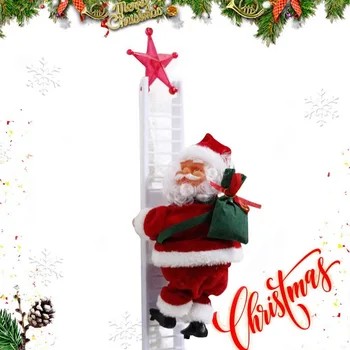 

Santa Climbing Ladder Electric Santa Claus Climbing Rope Ladder Decoration, Christmas Super Climbing Santa Plush Doll Toy for Ha
