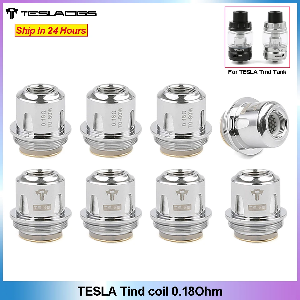 4 шт./упак. оригинальная катушка TESLA Tind 0.18Ohm для tank &amp P226 220W Vape Box Mod kit аксессуары
